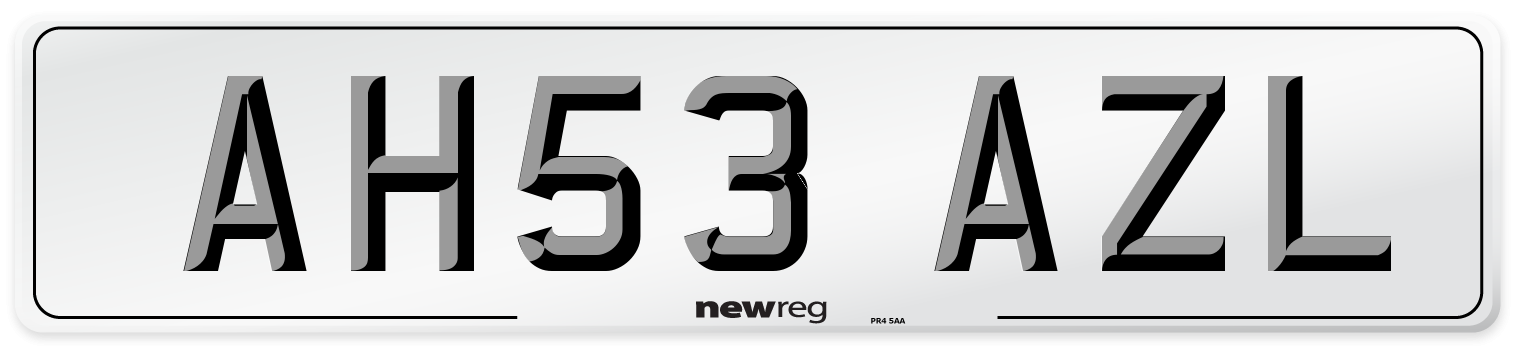 AH53 AZL Number Plate from New Reg